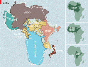 image illustrating size of africa using other countries